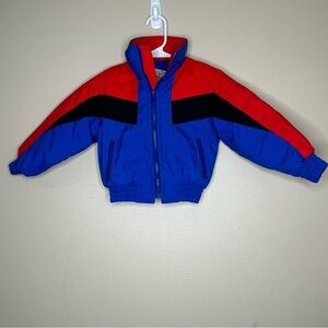 90s Club Fred Vintage Boys Girls Zip Up Insulated Nylon Jacket Size 4T‎ Multi